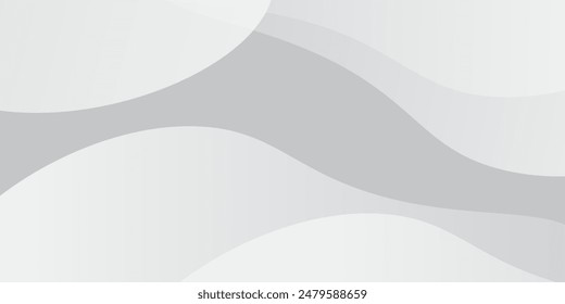 Abstract white and gray color background. Graphic design banner pattern background template with dynamic wave shapes.