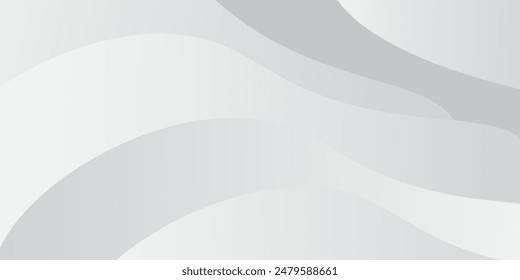 Abstract white and gray color background. Graphic design banner pattern background template with dynamic wave shapes.