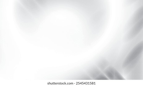 Abstract white and gray color background with halftone effect, dot pattern. Vector illustration.
