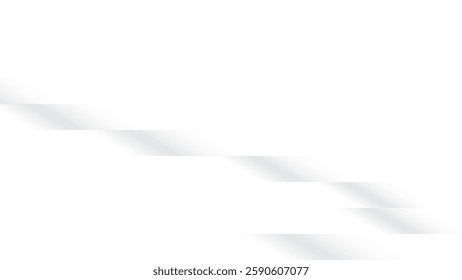 Abstract white and gray color background with straight line and shadow pattern. Vector illustration.