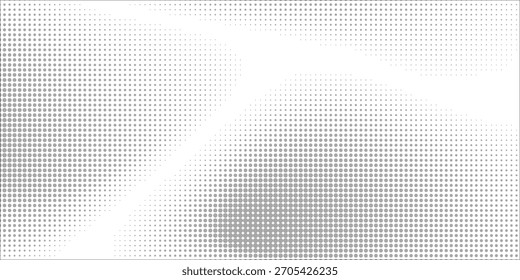 Abstrakter weißer und grauer Hintergrund mit Halbtoneffekt, Punktmuster. Vektorgrafik Kunstkonzept
