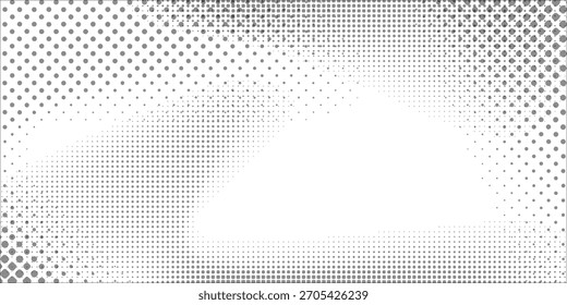 Abstract white and gray color background with halftone effect, dot pattern. Vector illustration art concept
