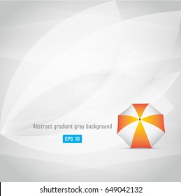 Abstract white and gray color background. Umbrella Orange and blue Design