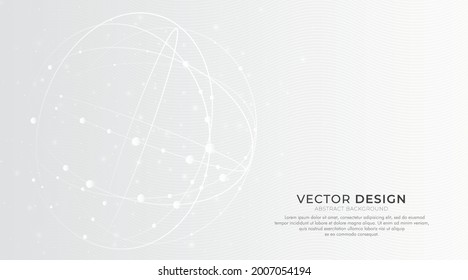 Abstract white and gray color circle line background. Simple vector design. Modern futuristic technology concept. Suit for cover, poster, advertising, banner, website, brochure. Vector illustration