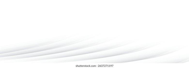 Abstract white and gray color with curve lines and dot pattern, halftone effect. Vector illustration.
