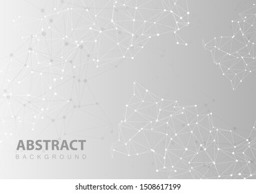 Abstract white and gray color Geometric Polygonal background molecule and communication. Concept of the science.