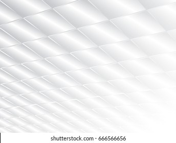abstract white and gray color geometric texture, graphic background and vector Illustration, clean soft gray color gradient overlap convex shiny plastic and tile