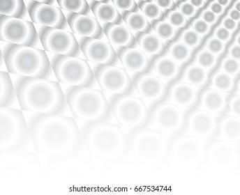abstract white and gray color geometric texture, graphic background and vector Illustration, soft gray color gradient cycle shapes in square with cross lines perspective