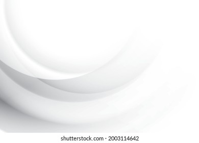 Abstract  white and gray color, modern design background with geometric round shape. Vector illustration.