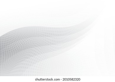 Abstract  white and gray color, modern design background with geometric round shape, halftone effect. Vector illustration.