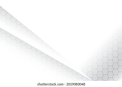 Abstract  white and gray color, modern design background with geometric hexagonal shape. Vector illustration.