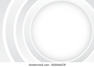 Abstract  white and gray color, modern design background with geometric round shape. Vector illustration.