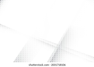 Abstract white and gray color, modern design background with geometric shape and halftone effect. Vector illustration.