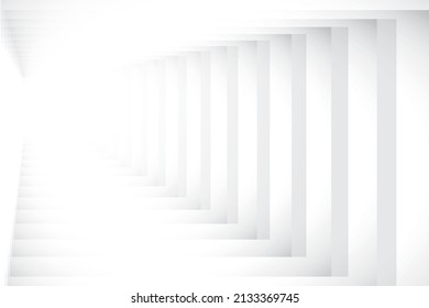 Color blanco y gris abstracto, fondo de diseño moderno con forma geométrica, escalera. Ilustración vectorial.