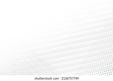 Abstract white and gray color, modern design background with geometric shape. Vector illustration.