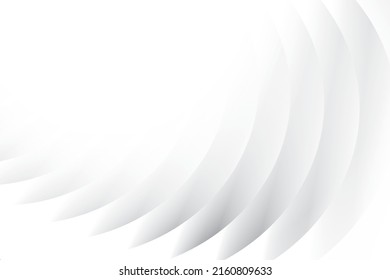 Abstract  white and gray color, modern design stripe background with geometric round shape. Vector illustration.