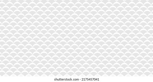 Color blanco y gris abstracto, fondo de diseño moderno con forma de círculo geométrico, patrón de escalas de peces. Ilustración vectorial.