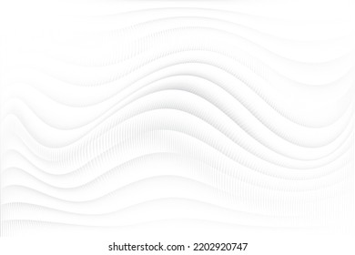 Abstract  white and gray color, modern design stripes background with geometric round shape, wave pattern. Vector illustration.