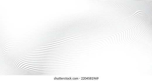 Abstract  white and gray color, modern design stripes background with geometric round shape, wave pattern. Vector illustration.