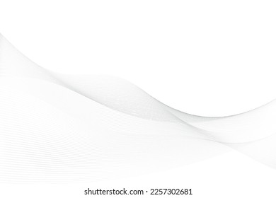 Abstract  white and gray color, modern design stripes background with wave element. Vector illustration.