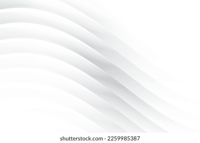 Color blanco y gris abstracto, diseño moderno de rayas de fondo con forma redondeada geométrica. Ilustración vectorial.