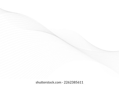 Abstract  white and gray color, modern design stripes background with wave element. Vector illustration.