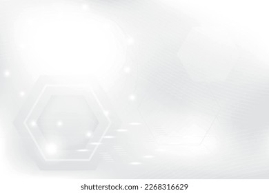 Abstract  white and gray color, modern design background with geometric shape, technology template. Vector illustration.