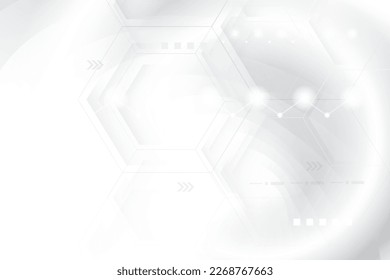 Abstract  white and gray color, modern design background with geometric shape, technology template. Vector illustration.