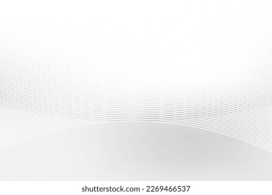 Abstract  white and gray color, modern design stripes background with geometric round shape. Vector illustration.