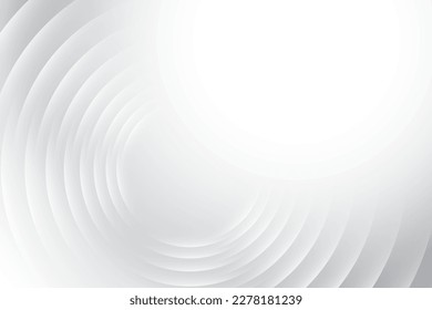 Abstract  white and gray color, modern design stripes background with geometric round shape. Vector illustration.