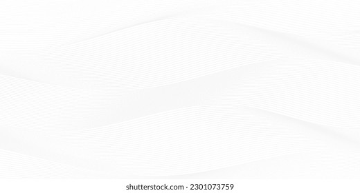 Color blanco y gris abstracto, fondo de rayas de diseño moderno con forma redondeada geométrica, patrón ondulado. Ilustración vectorial.