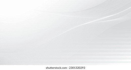 Abstract  white and gray color, modern design stripes background with geometric shape, wavy line. Vector illustration.