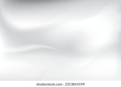 Abstract  white and gray color, modern design stripes background with wavy line. Vector illustration.