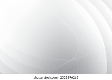 Abstrakte weiße und graue Farbe, moderne Design-Streifen Hintergrund mit geometrischer Rundform, gewelltes Linienmuster. Vektorgrafik.