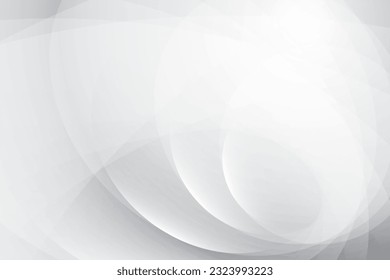 Abstract white and gray color, modern design stripes background with geometric round shape. Vector illustration.