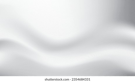 Abstract  white and gray color, modern design stripes background with geometric round shape, wavy pattern. Vector illustration.