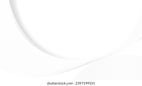 Abstract  white and gray color, modern design stripes background with geometric round shape. Vector illustration.