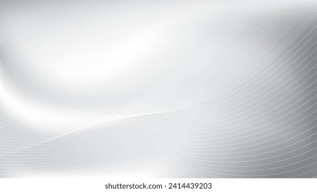 Abstract  white and gray color, modern design stripes background with wavy pattern. Vector illustration.