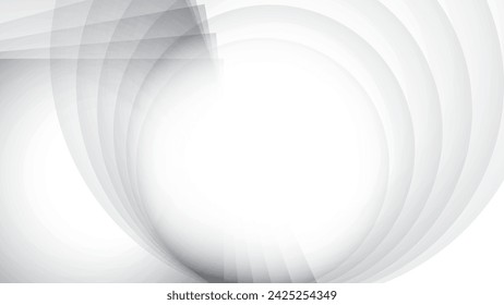 Abstract  white and gray color, modern design stripes background with geometric round shape. Vector illustration.