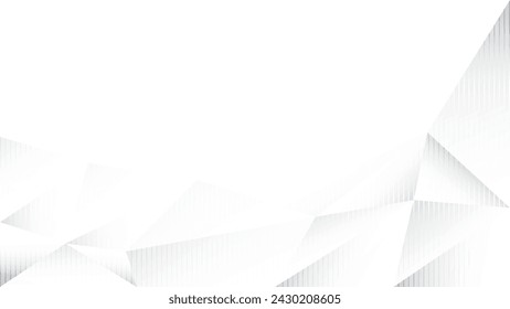 Abstract  white and gray color, modern design stripes background with geometric shape, low poly pattern. Vector illustration.