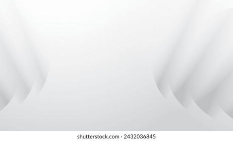Abstract  white and gray color, modern design stripes background with geometric round shape. Vector illustration.