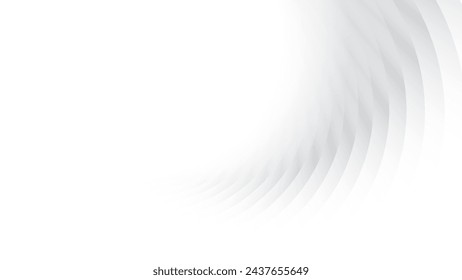 Abstract  white and gray color, modern design stripes background with geometric round shape. Vector illustration.