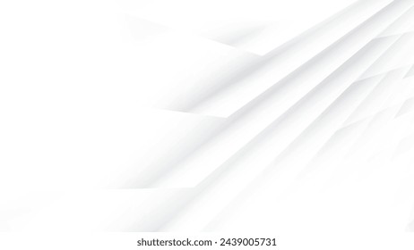 Abstract  white and gray color, modern design stripes background with geometric shape. Vector illustration.