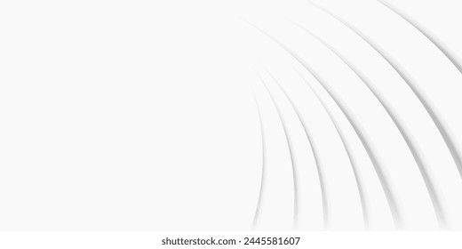 Abstract white and gray color, modern design stripes background with geometric round shape