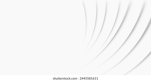 Abstract white and gray color, modern design stripes background with geometric round shape