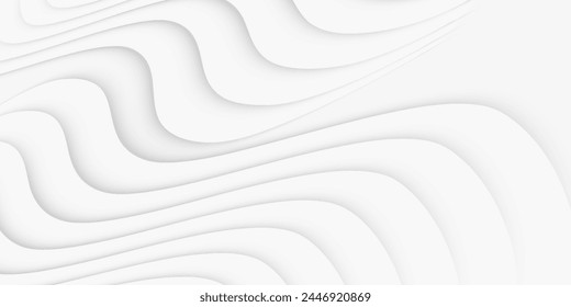 Abstract white and gray color, modern design stripes background with geometric round shape. Vector illustration.