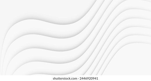 Abstract white and gray color, modern design stripes background with geometric round shape. Vector illustration.