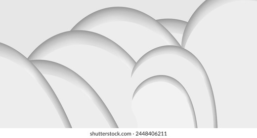 Abstract white and gray color, modern design stripes background with geometric round shape.