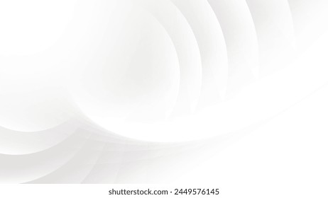 Abstract  white and gray color, modern design stripes background with geometric round shape. Vector illustration.