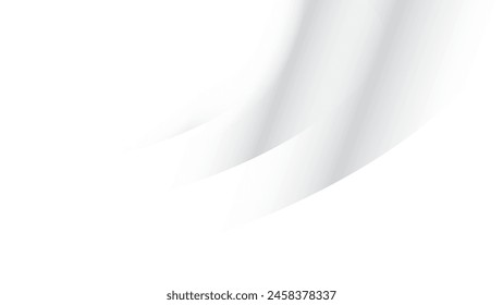 Abstract white and gray color, modern design stripes background with geometric round shape. Vector illustration.